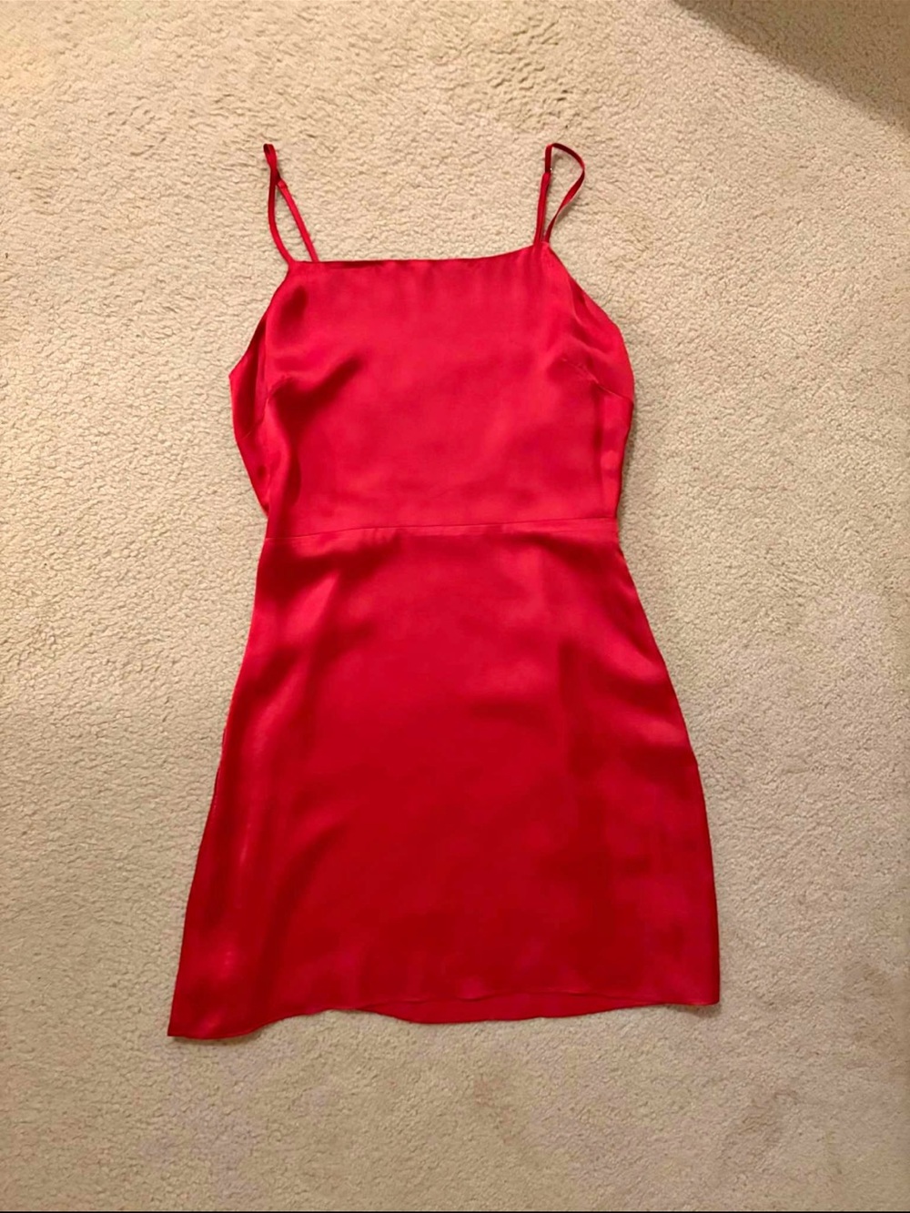 Wilfred Red Satin Mini Slip Dress